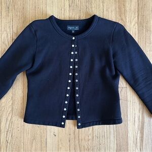 Agnes B. Black button snap cardigan size XS